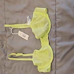 aerie, NWT, Smoothez Balconette Bra,Lime Green, 32B,Mesh